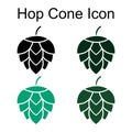 Set of Hop icon beer cone leaf sign,pub herb design, nature seed vector Royalty Free Stock Photo