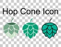 Set of Hop icon beer cone leaf sign,pub herb design, nature seed vector Royalty Free Stock Photo