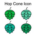 Set of Hop icon beer cone leaf sign,pub herb design, nature seed vector Royalty Free Stock Photo