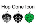 Set of Hop icon beer cone leaf sign,pub herb design, nature seed vector Royalty Free Stock Photo