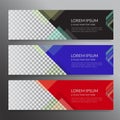 Set of horizon abstract colorful display banner background with