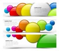Set of horizontal banners with 3d circles Royalty Free Stock Photo