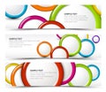 Set of horizontal banners with 3d circles Royalty Free Stock Photo