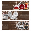 Set of Horizontal Banners about Sewing Royalty Free Stock Photo