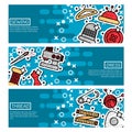 Set of Horizontal Banners about sewing Royalty Free Stock Photo