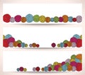 Set of horizontal banners with yarn balls. Royalty Free Stock Photo
