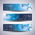 Set of Horizontal Christmas, New Year Banners - 2018 Royalty Free Stock Photo