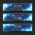 Set of Horizontal Christmas, New Year Headers or Banners - 2018 Royalty Free Stock Photo