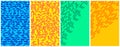 Set of horizontal different colorful patterns