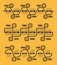 Set of Horizontal Infographic timelines. Business concept with o