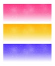 Set of horizontal panoramic banners with shiny stars for magic design Royalty Free Stock Photo