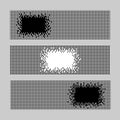 Set of Horizontal Pixel Banners. Abstract series.