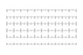 Set of horizontal rulers - lenght and size indicators distance units. Vector illustration