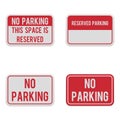 Set of horizontal signs for parking zone. Royalty Free Stock Photo