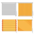 Set of horizontal and vertical window blinds vector illustration