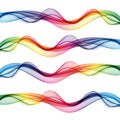 Horizontal lines of rainbow waves on a white background, abstract background, design element Royalty Free Stock Photo