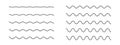 Set of horizontal wavy lines. Simple undulate borders. Sine, water, fluid, air or wind symbols isolated on white