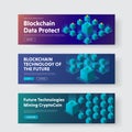 Set of horizontal web banners with isometric illustration of a b Royalty Free Stock Photo