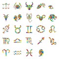 set of horoscope icons. Vector illustration decorative design Royalty Free Stock Photo