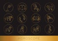 set of horoscope icons. Vector illustration decorative design Royalty Free Stock Photo