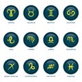 Set of horoscope icons. Vector illustration decorative design Royalty Free Stock Photo