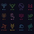 Set of horoscope icons. Vector illustration decorative design Royalty Free Stock Photo