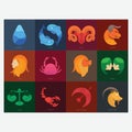 Set of horoscope icons. Vector illustration decorative design
