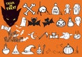 Halloween set vector illustration poster template Royalty Free Stock Photo