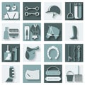 Set of horse equipment icons Royalty Free Stock Photo