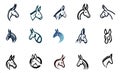 Set Of Horse Icons Stock Illustration