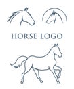 Set of horse logos. equine sports symbols vector illustration