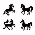 Set of Horse Silhouettes, horse, vector illustration eps 10 Royalty Free Stock Photo