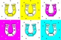 Set Horseshoe icon isolated on color background. Vector Royalty Free Stock Photo