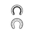 Set of Horseshoe icon, luck and fortune symbol. Vector Royalty Free Stock Photo