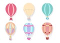 set of hot air balloons for flying in the sky, tourism, sport, aerostat vector image Royalty Free Stock Photo