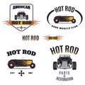 Set of hot rod colored emblems