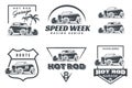 Set of Hot Rod logo, emblems and icons.