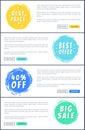 Set of Hot Sale Best Price Advertising Banners Royalty Free Stock Photo