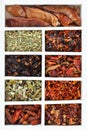 Set of hot spice chili peppers Royalty Free Stock Photo