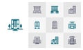 Set of Hotel icon vector template, Travel design icon concepts, Creative design