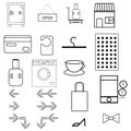 Set of hotel icons isoalted in black Royalty Free Stock Photo