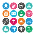 Set of Hotel services and Apartment icons.