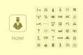 Set of hotel simple icons Royalty Free Stock Photo