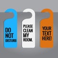 Set of hotels door hanger tags.