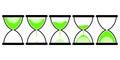 Set Hourglass icon progress time flat style Vector illustration isolated