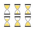 Set of hourglass icons. Hourglass. Hourglass with different times