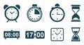 Set hourglass icons, sandglass timer, clock flat icon for apps and websites Ã¢â¬â vector