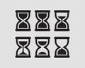 Set Hourglass Vector Flat Design. Sand Glass Icons. Time Concept