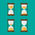 Set of Hourglass Vector iSolated Green Background Royalty Free Stock Photo