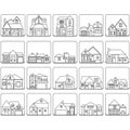 Set of house icons. Vector illustration decorative background design Royalty Free Stock Photo